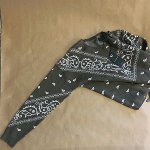 NWT Lucky Brand army green bandanna sweater